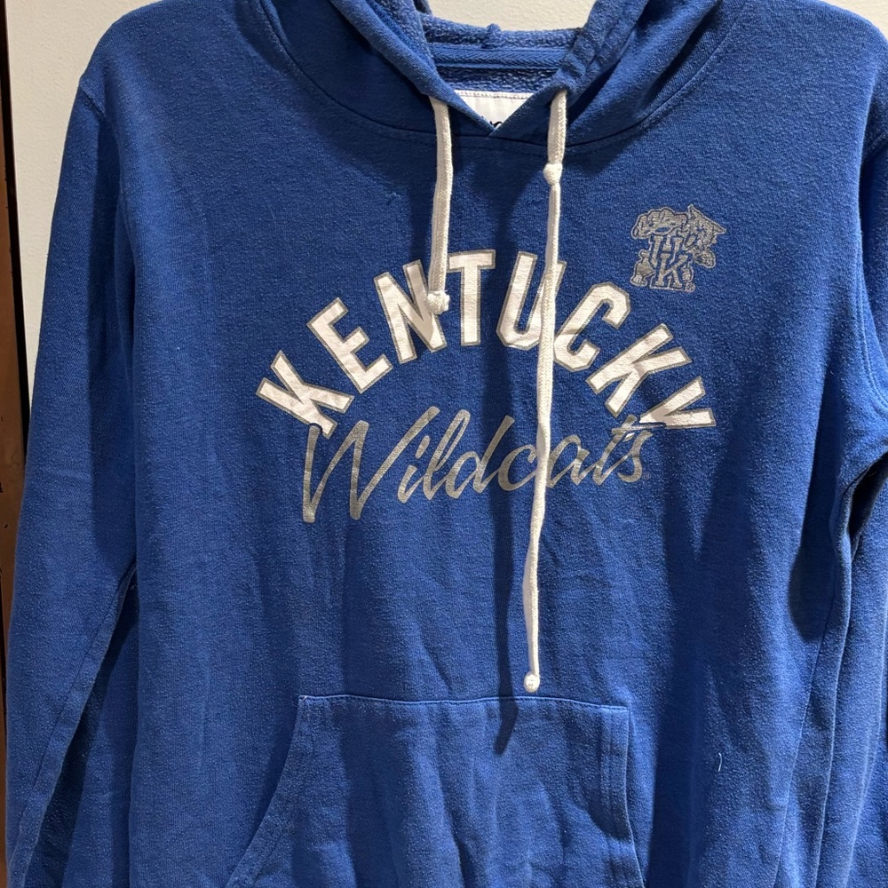 University of Kentucky Wildcats Youth Large Hooded Sweatshirt 60/40 Blend EUC